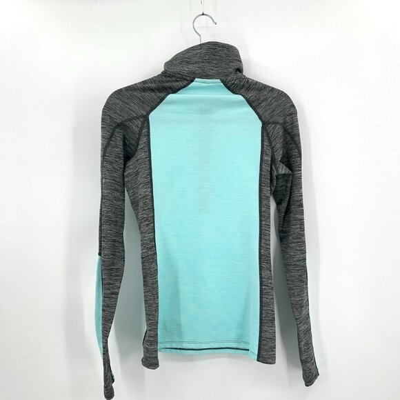 UNDER ARMOUR Gray Blue Half Zip High Neck Lightweight Athletic Workout Top XS - Picture 2 of 5